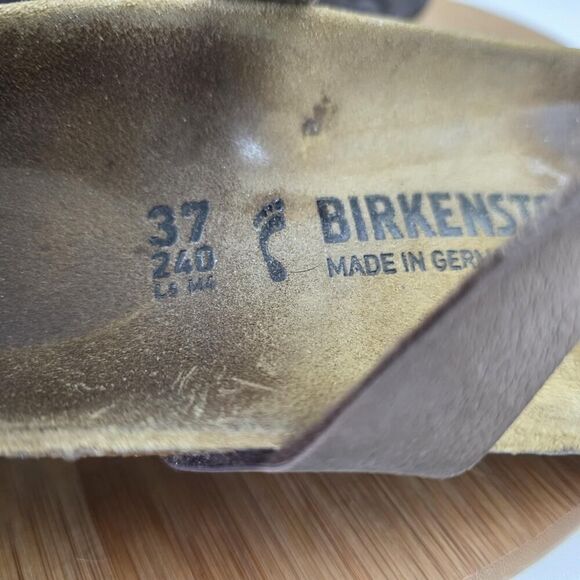 Birkenstock Yara Shoes Womens Size 37 Brown Leather Sandals Ankle Strap Germany - Picture 10 of 10